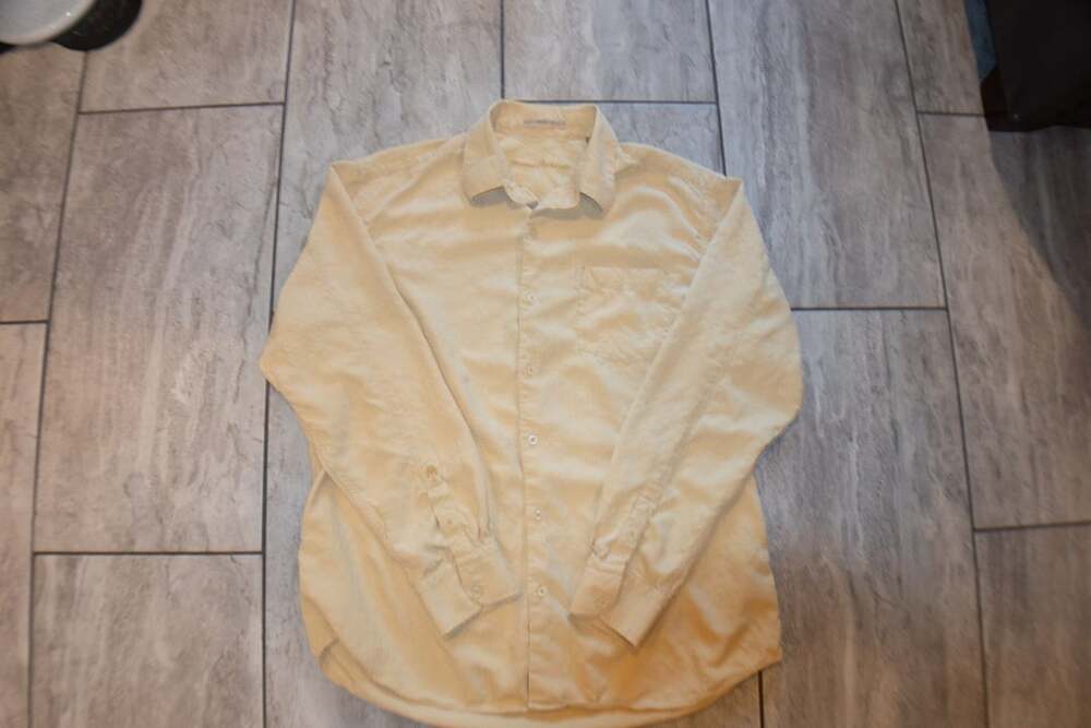 Tommy Bahama Silk Button Down Shirt Size L Yellow Long Sleeve